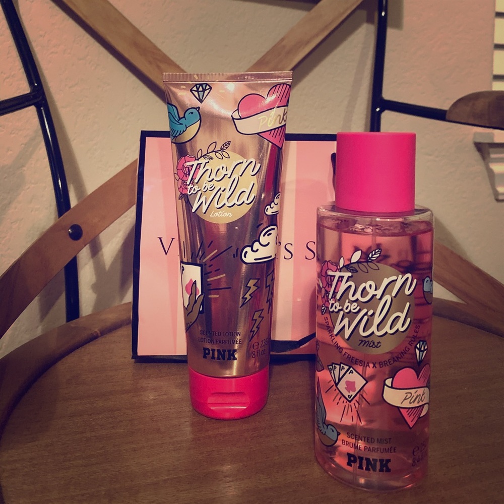 VS Pink Thorn to be Wild Spray and Lotion.